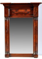 Lot 922 - A William IV mahogany wall mirror, the flared...