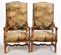 Lot 927 - A pair of 19th Century mahogany hall chairs,...