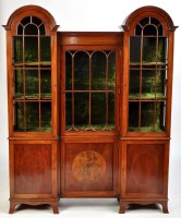 Lot 933 - A mahogany double dome display cabinet, the...