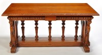 Lot 937 - An early 20th Century Gothic revival carved...