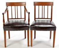 Lot 955 - A set of six late George III mahogany dining...