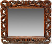 Lot 963 - A 19th Century carved oak wall mirror, the...