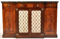 Lot 978 - A Regency style mahogany breakfront side...