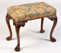 Lot 982 - A George III style rectangular mahogany stool,...