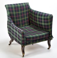 Lot 1014 - *A Regency easy chair, the back, arms and seat...