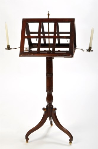Lot 1019 - *A Regency mahogany duet music stand, with...