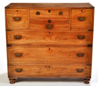 Lot 1030 - *A 19th Century camphor wood campaign chest of...