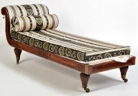 Lot 1033 - *A George IV mahogany day bed, with scrolling...