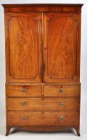 Lot 1053 - *A late Georgian mahogany converted linen...