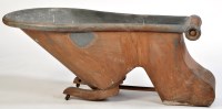 Lot 1059 - *A 19th Century tin bath with boot-shaped foot...