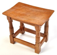 Lot 1065 - Robert Thomson: an oak 'Mouseman' stool, the...
