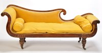 Lot 1067 - A William IV rosewood chaise longue, the...