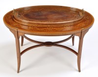 Lot 1091 - An Edwardian inlaid mahogany oval occasional...