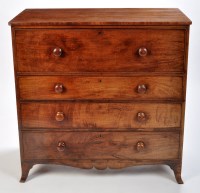 Lot 1094 - A George III mahogany secretaire chest of...