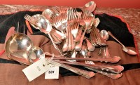 Lot 531 - A part suite of plated cutlery, with slender...