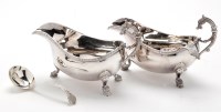 Lot 545 - A pair of Elizabeth II gravy boats and...