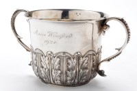 Lot 548 - A George V two-handled porringer, by Mappin &...