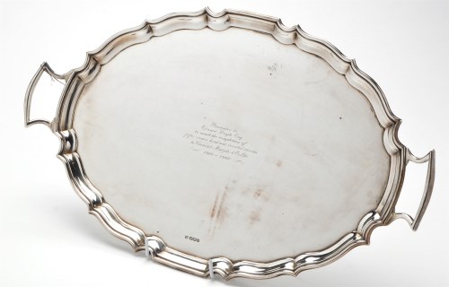 Lot 552 - A George V two-handled presentation tray, by...