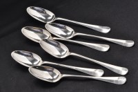 Lot 573 - Six George III dessert spoons, by William...