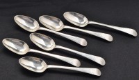 Lot 583 - Six George III dessert spoons, by William...