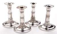 Lot 605 - Four Victorian candlesticks, by Harrison Bros....