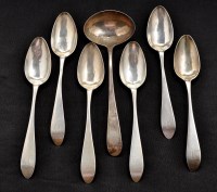 Lot 624 - Six George III Irish Provincial dessert spoons,...