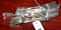 Lot 645 - Eight Victorian table forks and four dessert...