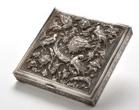 Lot 665 - A Persian white metal box of square form,...