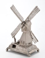 Lot 667 - A Dutch silver model of a windmill, bears...