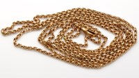 Lot 700 - A 19th Century yellow metal muff chain, of...