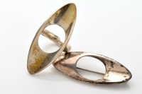 Lot 724 - A Georg Jensen silver ring, 300, of open oval...