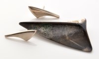 Lot 725 - A Georg Jensen, stylised triangular brooch,...