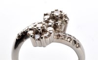 Lot 729 - A diamond double cluster ring, each cluster...