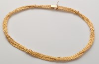 Lot 750 - A 9ct. yellow gold twist link necklace, 42cms...