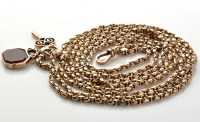 Lot 811 - A Victorian yellow metal muff chain of facet...