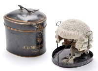 Lot 836 - A barrister's wig and tole ware tin case, by J....