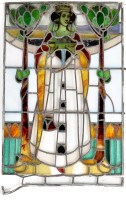 Lot 837 - An early 20th Century leaded stained glass...