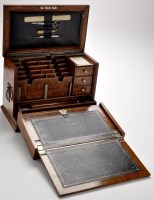 Lot 843 - A late 19th Century oak correspondence case,...