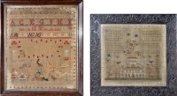 Lot 856 - A 19th Century needlework sampler, worked by...