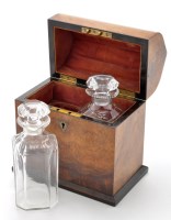 Lot 857 - A Victorian burr walnut decanter box of...