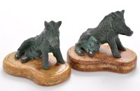 Lot 879 - Two patinated bronze 'Medici Boars', by...