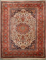 Lot 1119 - A Tabriz rug, the central foliate medallion...