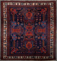 Lot 1132 - An Afshar rug, the central field decorated...