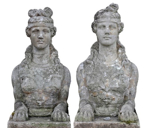 Lot 1163 - A pair of 19th Century composition stone...