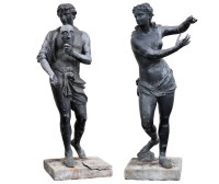 Lot 1164 - A pair of near life size semi nude male and...