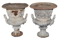 Lot 1165 - A pair of 19th Century cast iron half-fluted...