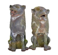 Lot 1167 - Two Chinese terracotta dogs of foe garden...