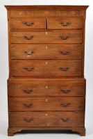 Lot 1176 - A George III mahogany chest on chest, the...