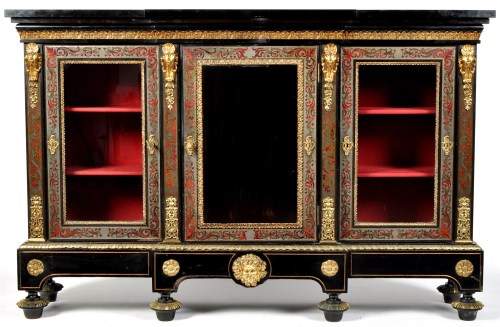 Lot 1180 - A late 19th Century ebonised breakfront...