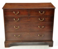 Lot 1198 - A George III mahogany chest of two short and...